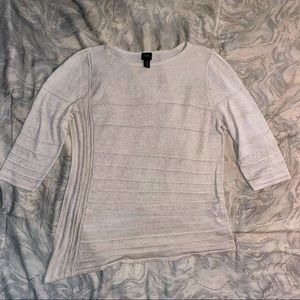 Chico’s traveler’s light cream long sleeve sparkle shirt
